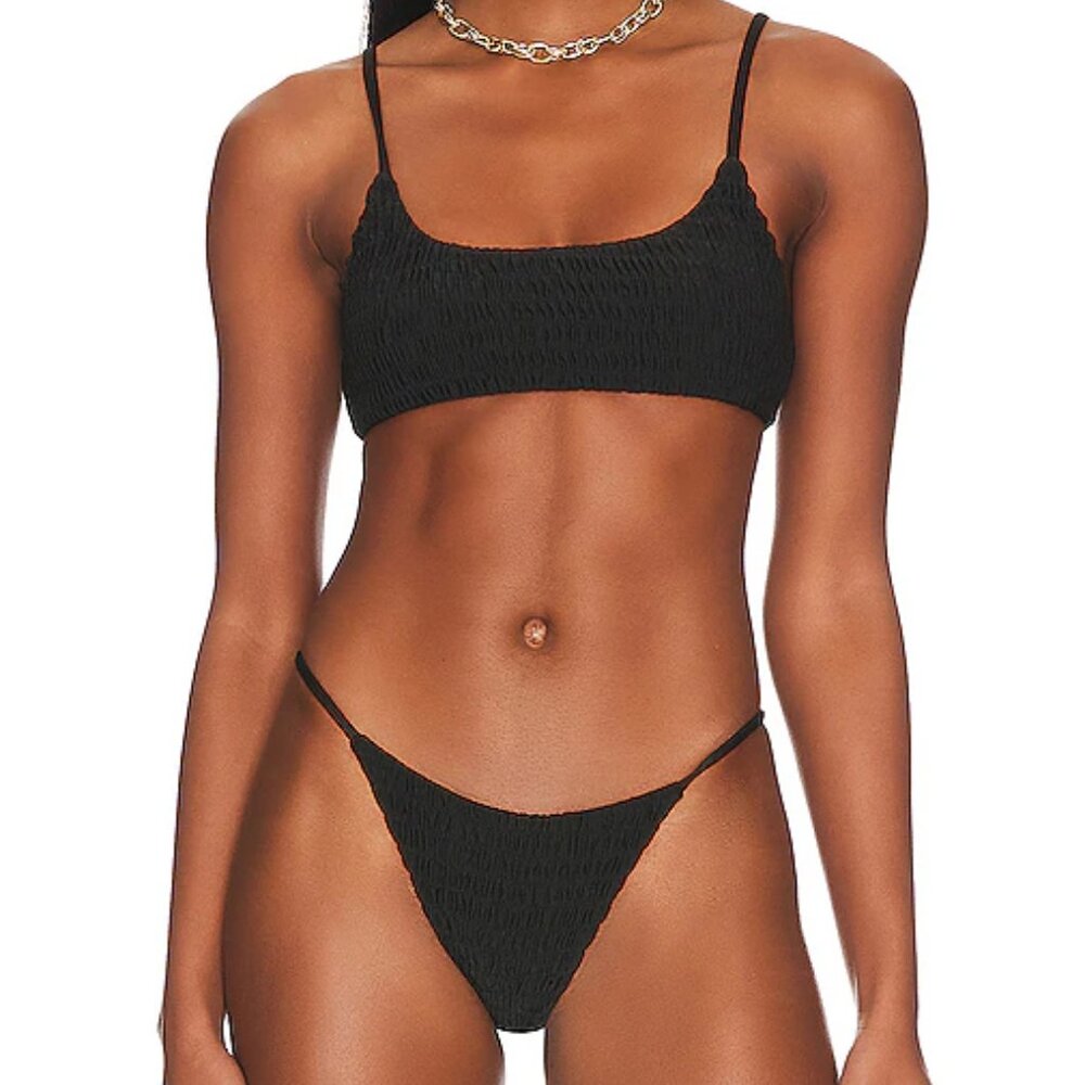 New Superdown Olivia Smocked Bikini Set Size M